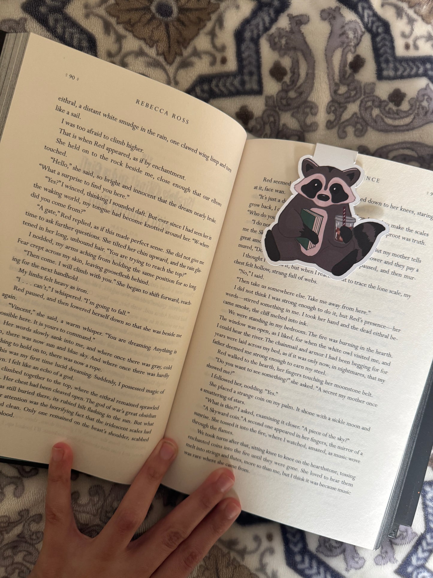 Reading Raccoon Magnetic Bookmark