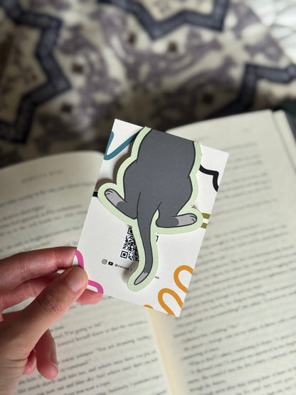 Gray Cat Magnetic Bookmark
