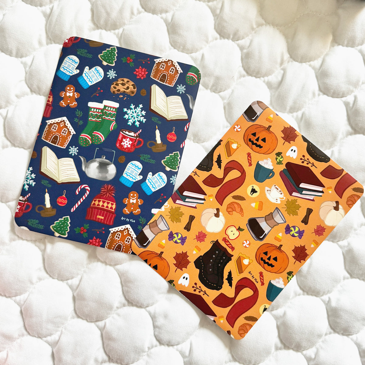 Halloween Themed Fall Kindle Case Inserts, Hand drawn Bookish Fall printed cardstock inserts for clear case on Kindle