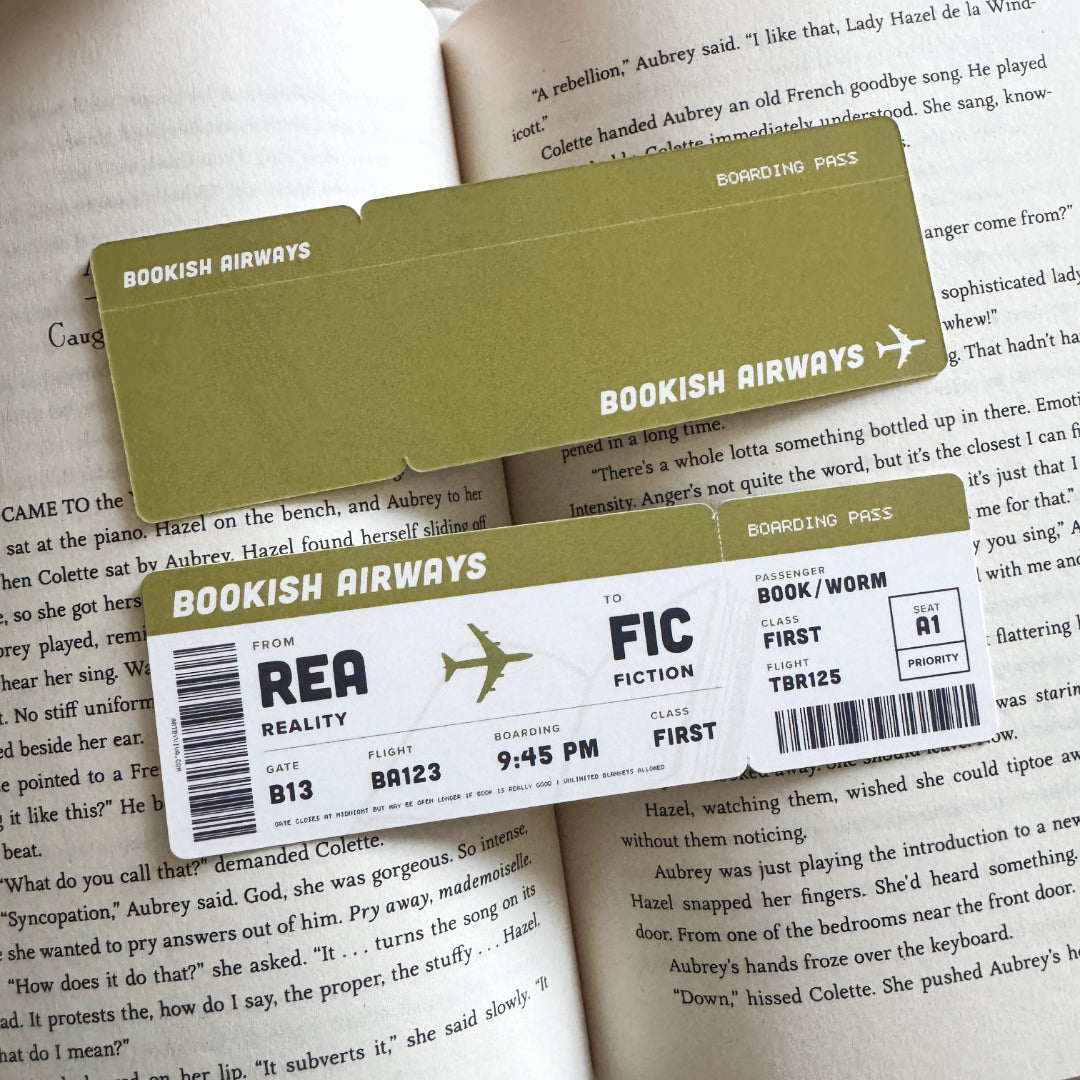 Bookish Boarding Pass Soft Matte Die-Cut Bookmark