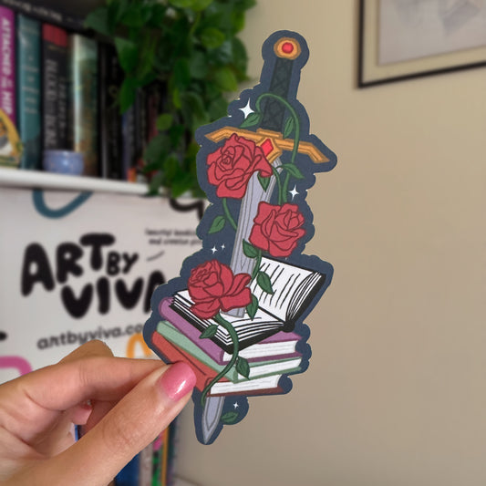 Bookish Fantasy Sword Soft Matte Die-Cut Bookmark