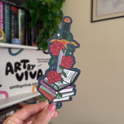 Bookish Fantasy Sword Soft Matte Die-Cut Bookmark