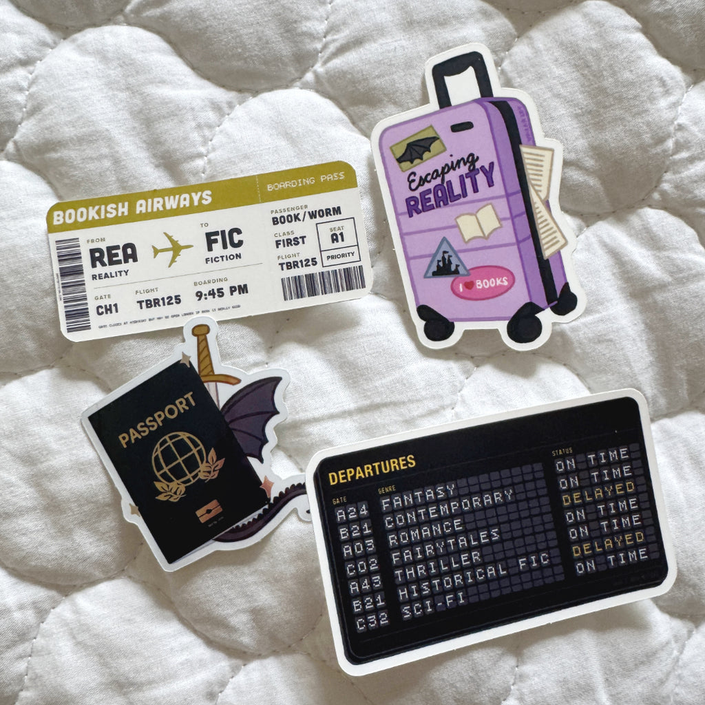 Reality to Fiction Bookish Boarding Pass Matte Sticker