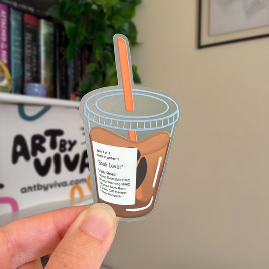Book Lover Coffee Order Transparent Matte Bookish Kindle Sticker