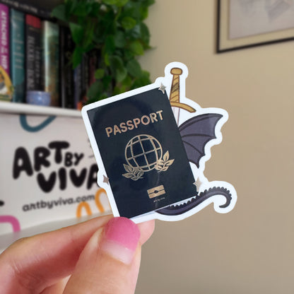 Bookish Passport Glossy Kindle Book Sticker