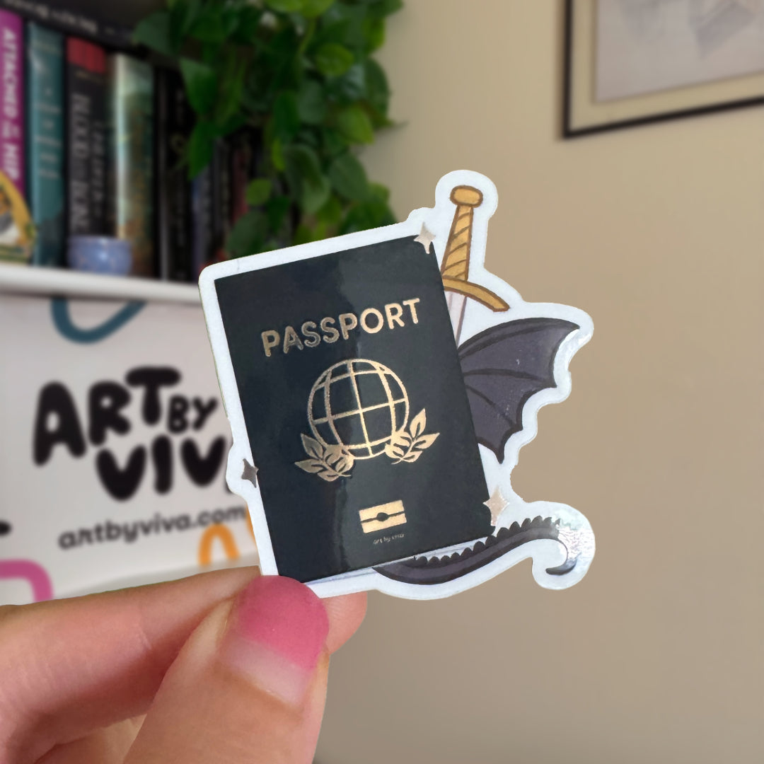 Bookish Passport Glossy Kindle Book Sticker