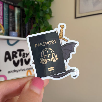 Bookish Passport Glossy Kindle Book Sticker
