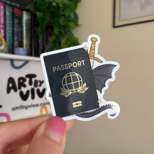 Bookish Passport Glossy Kindle Book Sticker