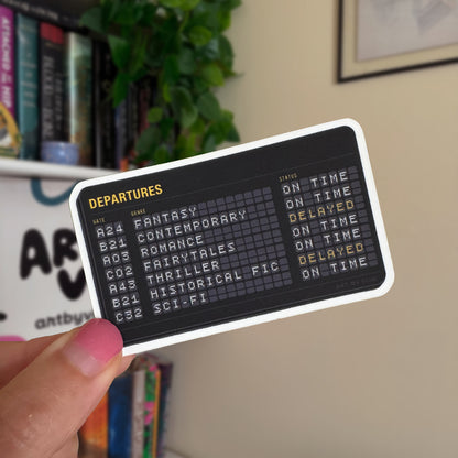 Departures Sign Bookish Sticker, Kindle Sticker