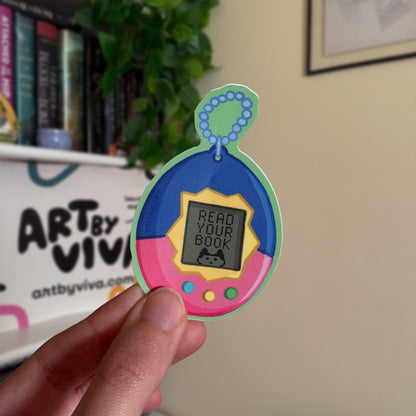 Tamagotchi Bookish Kindle Sticker