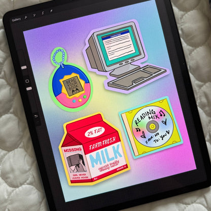 Tamagotchi Bookish Kindle Sticker