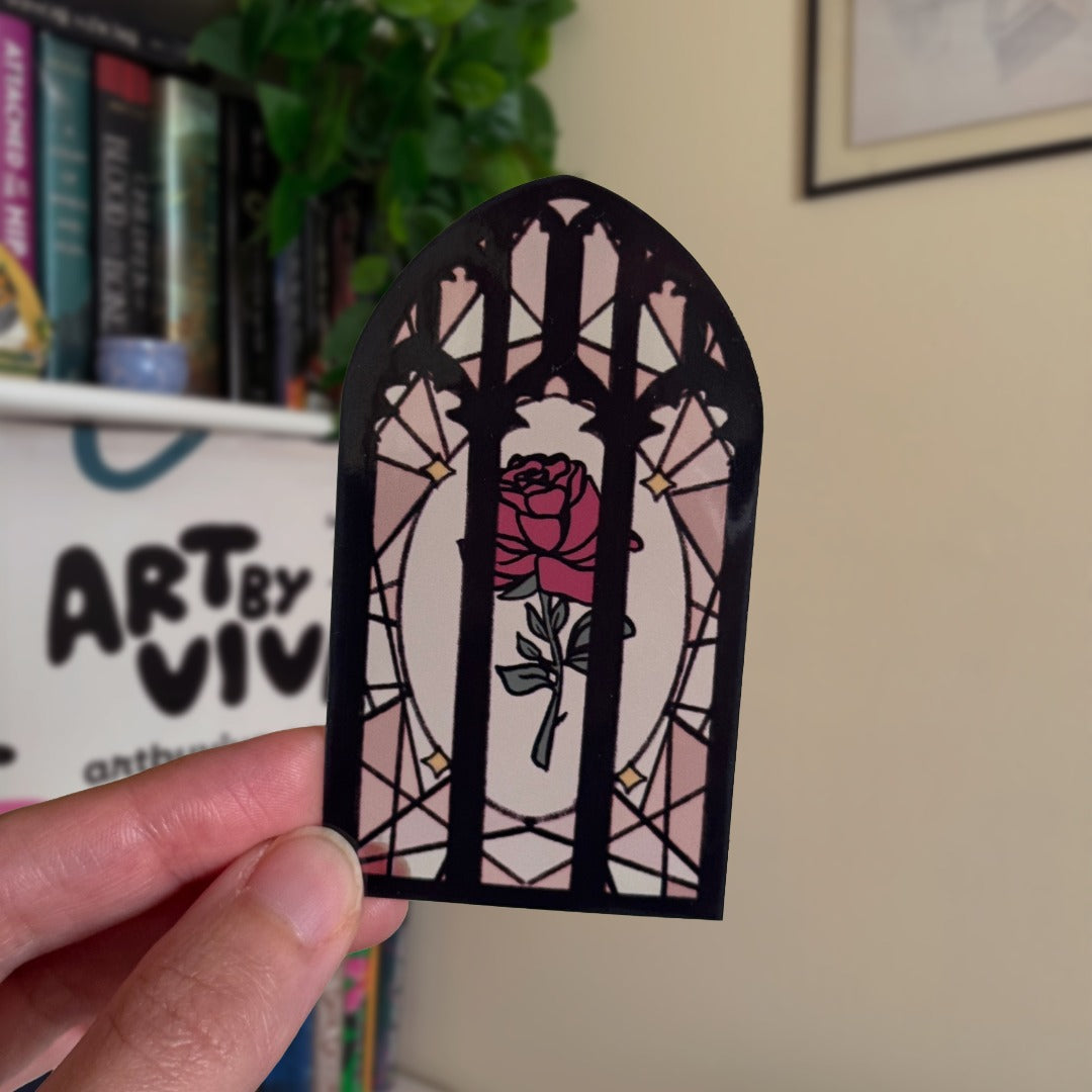 Stained Glass Gothic Dark Romance Bookish Kindle Sticker
