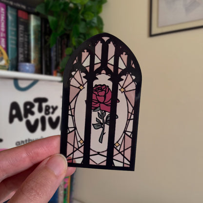 Stained Glass Gothic Dark Romance Bookish Kindle Sticker