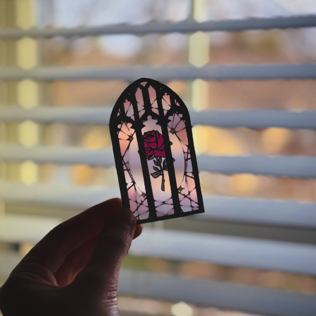 Stained Glass Gothic Dark Romance Bookish Kindle Sticker