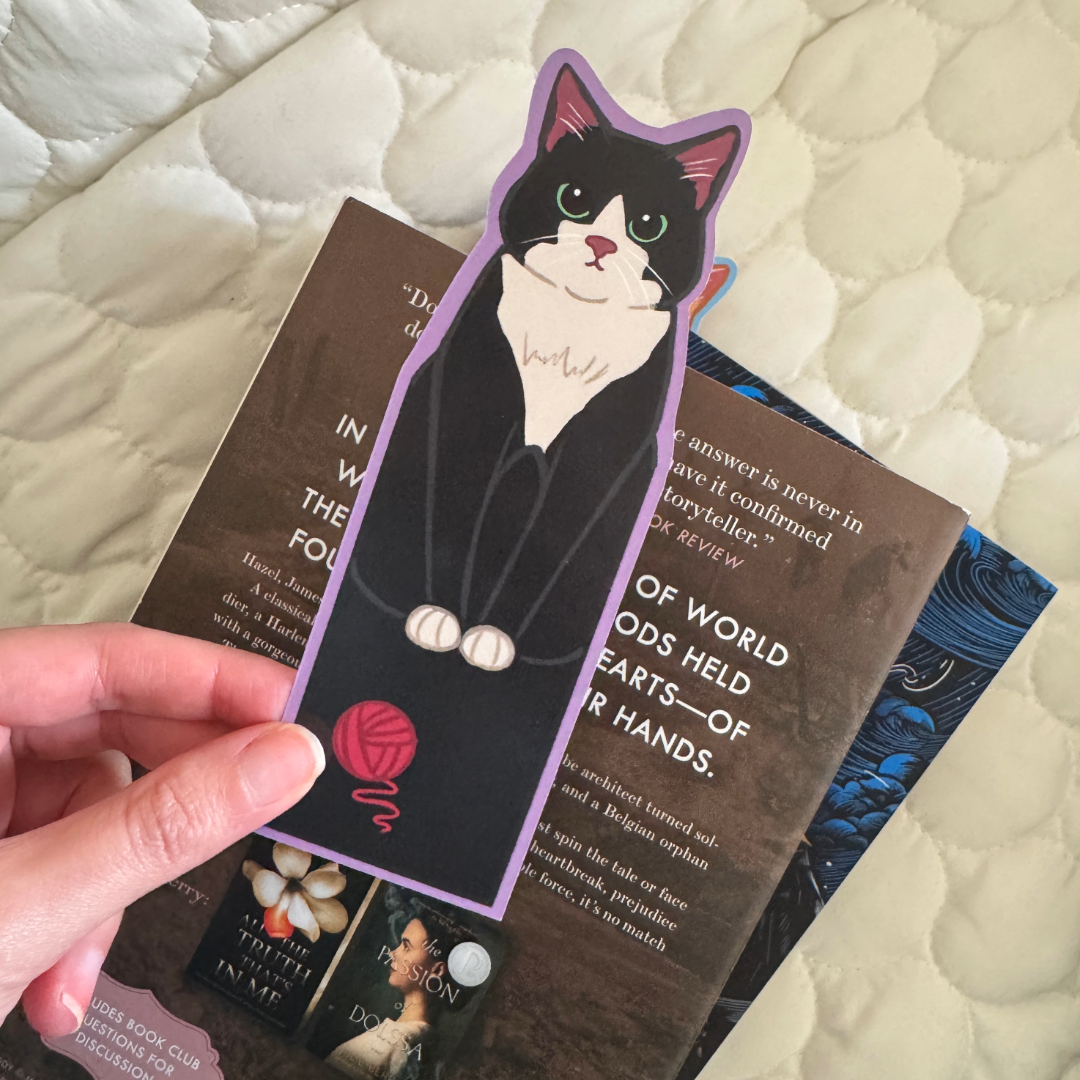 Black Cat Bookmark for Book Lovers, Single Sided Cute Cat Bookmark for Readers