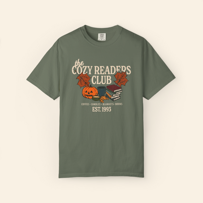Cozy Readers Club Comfort Colors® Fall Bookish Shirt, Autumn Gift for Book Lovers and Readers