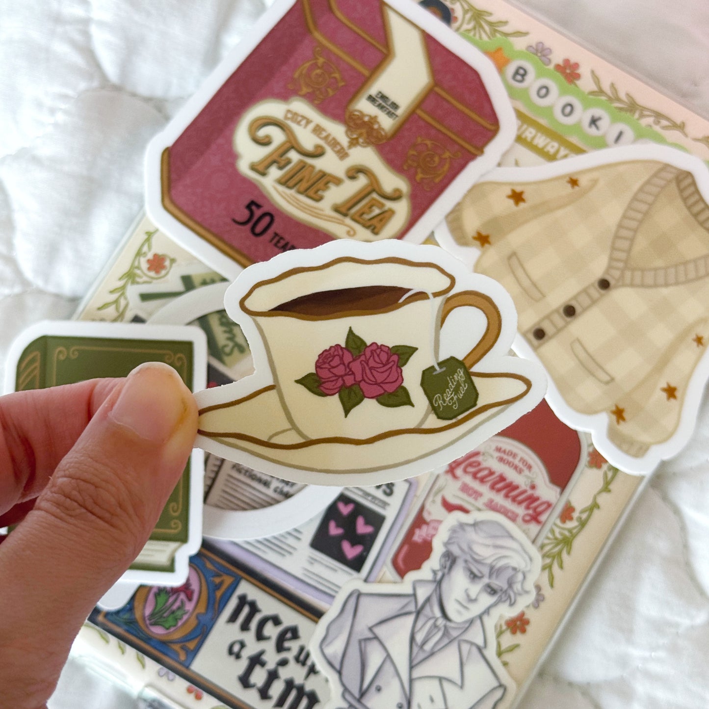 Reading Fuel Tea Cup Bookish Sticker