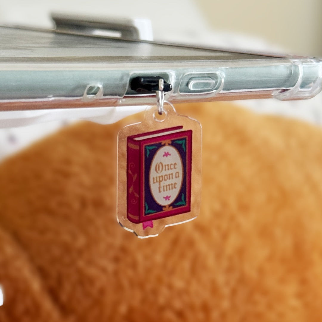 Once Upon a Time Book Kindle Charm, Kobo Charm & USB-C Plug for Book Lovers, Kindle Accessory