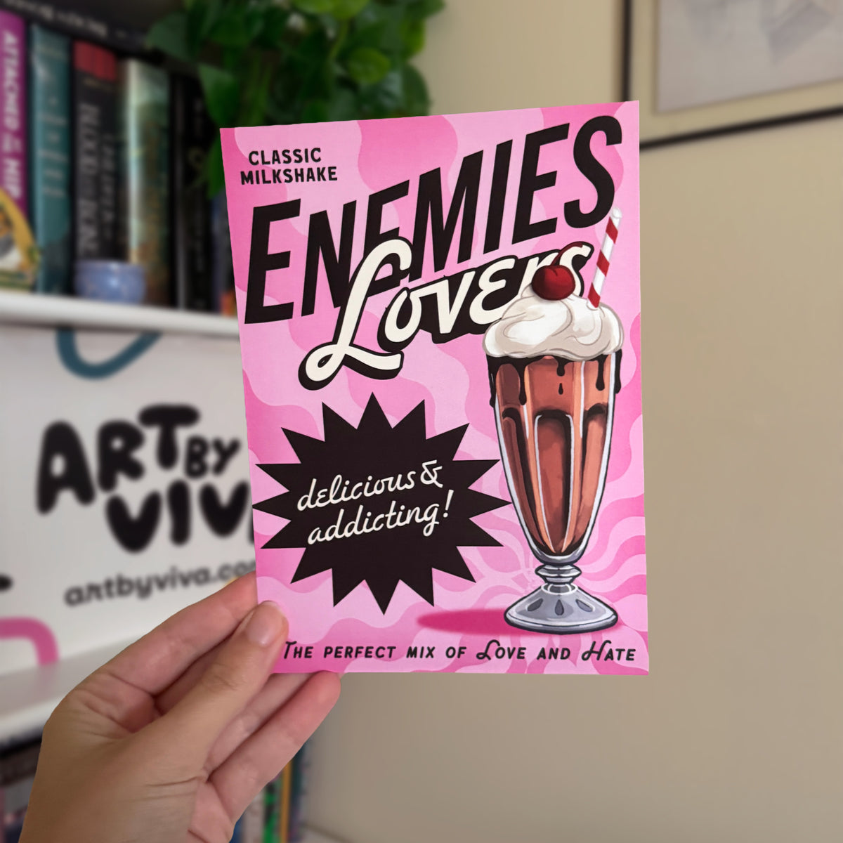 Enemies to Lovers Vintage Bookish Poster 5x7 Print