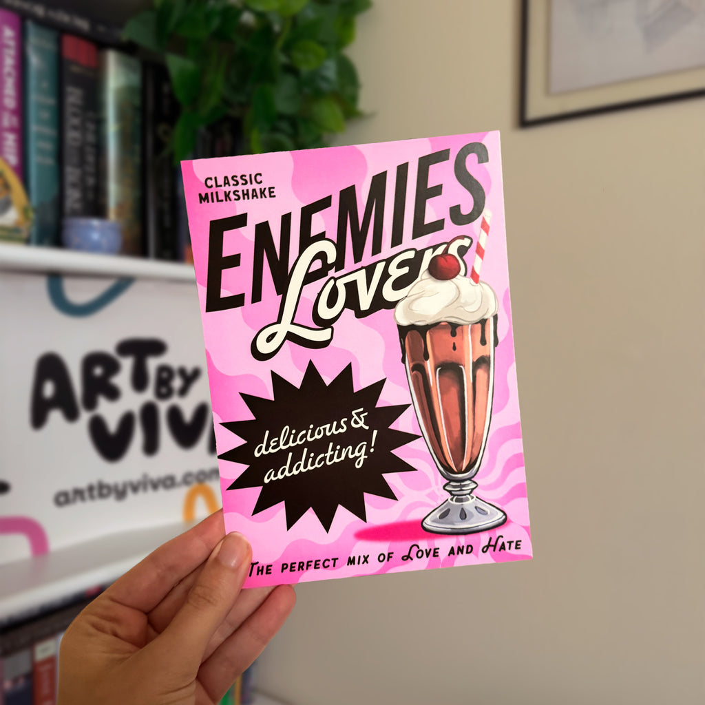 Enemies to Lovers Vintage Bookish Poster 5x7 Print