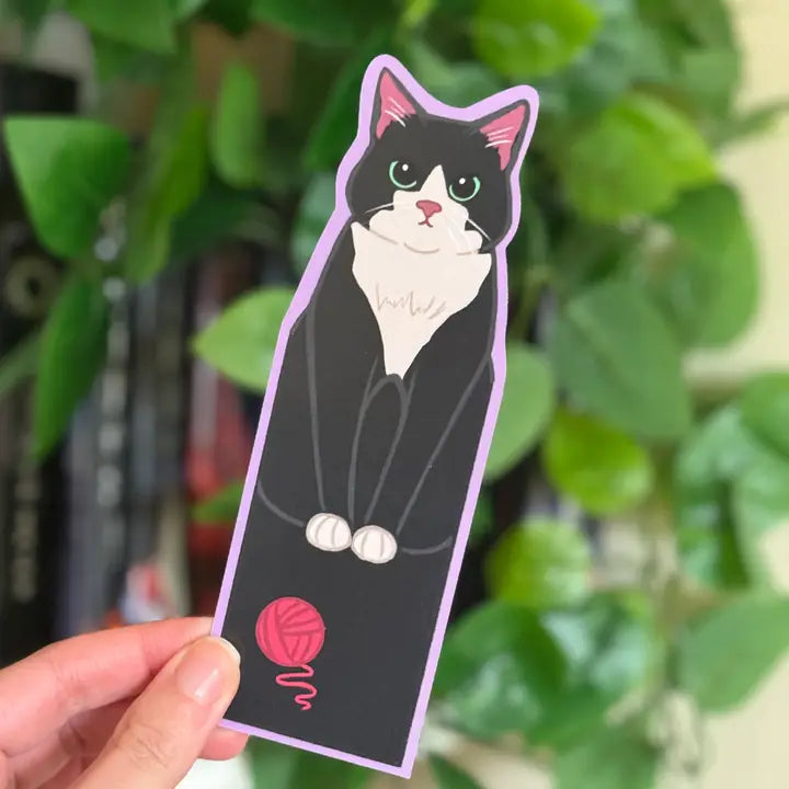 Black Cat Bookmark for Book Lovers, Single Sided Cute Cat Bookmark for Readers