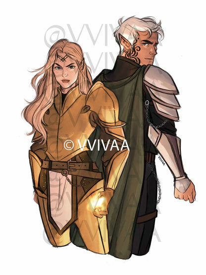 Aelin and Rowan Art Print