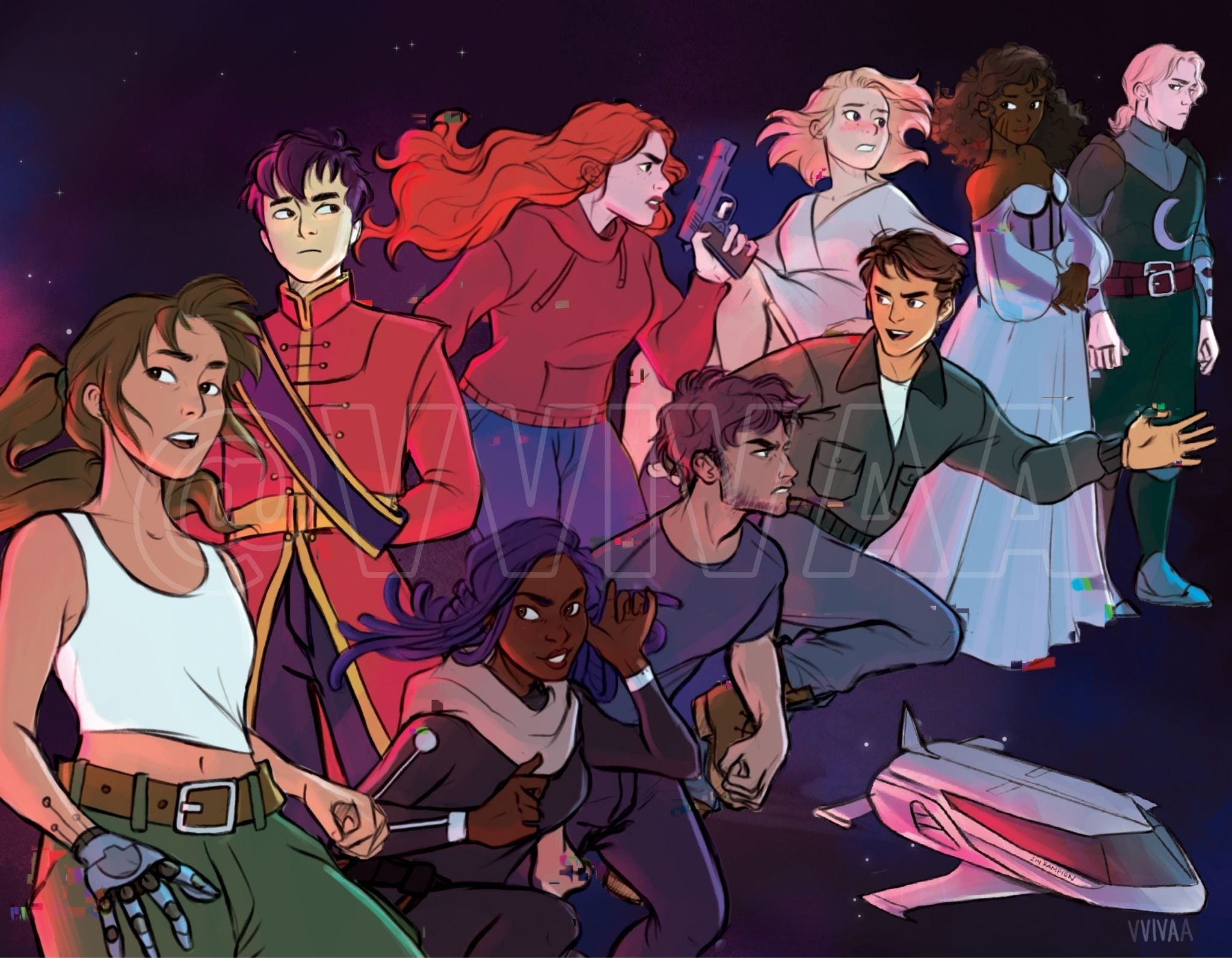 The Rampion Crew - The Lunar Chronicles 5x7 Art Print