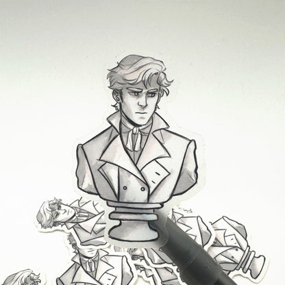 Mr. Darcy Bust, Pride and Prejudice Clear Matte Sticker, Bookish Kindle Sticker, Pride and Prejudice Sticker