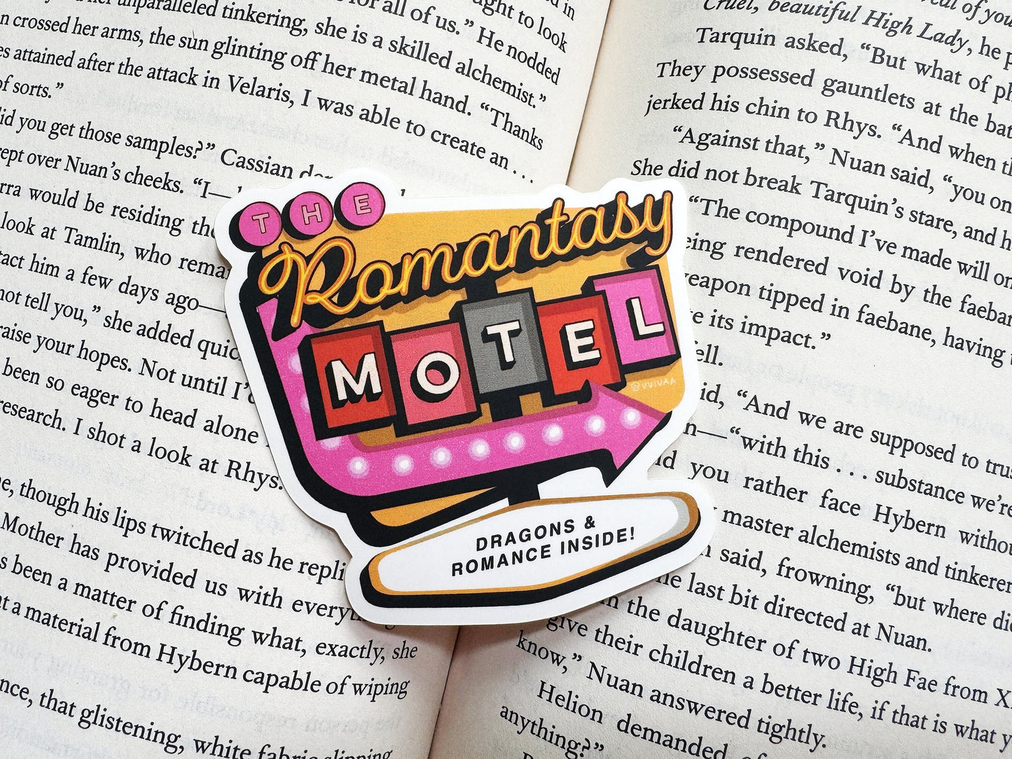 The Romantasy Motel Bookish Kindle Sticker, Gift for Book Lovers and Romance Readers, Cute book stickers for kindle