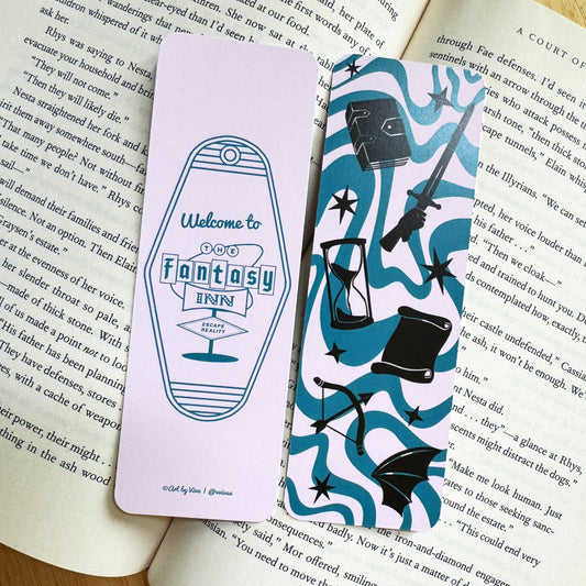 The Fantasy Inn Bookmark - Book Genre Retro Signs Collection | Bookish Motel Bookmarks