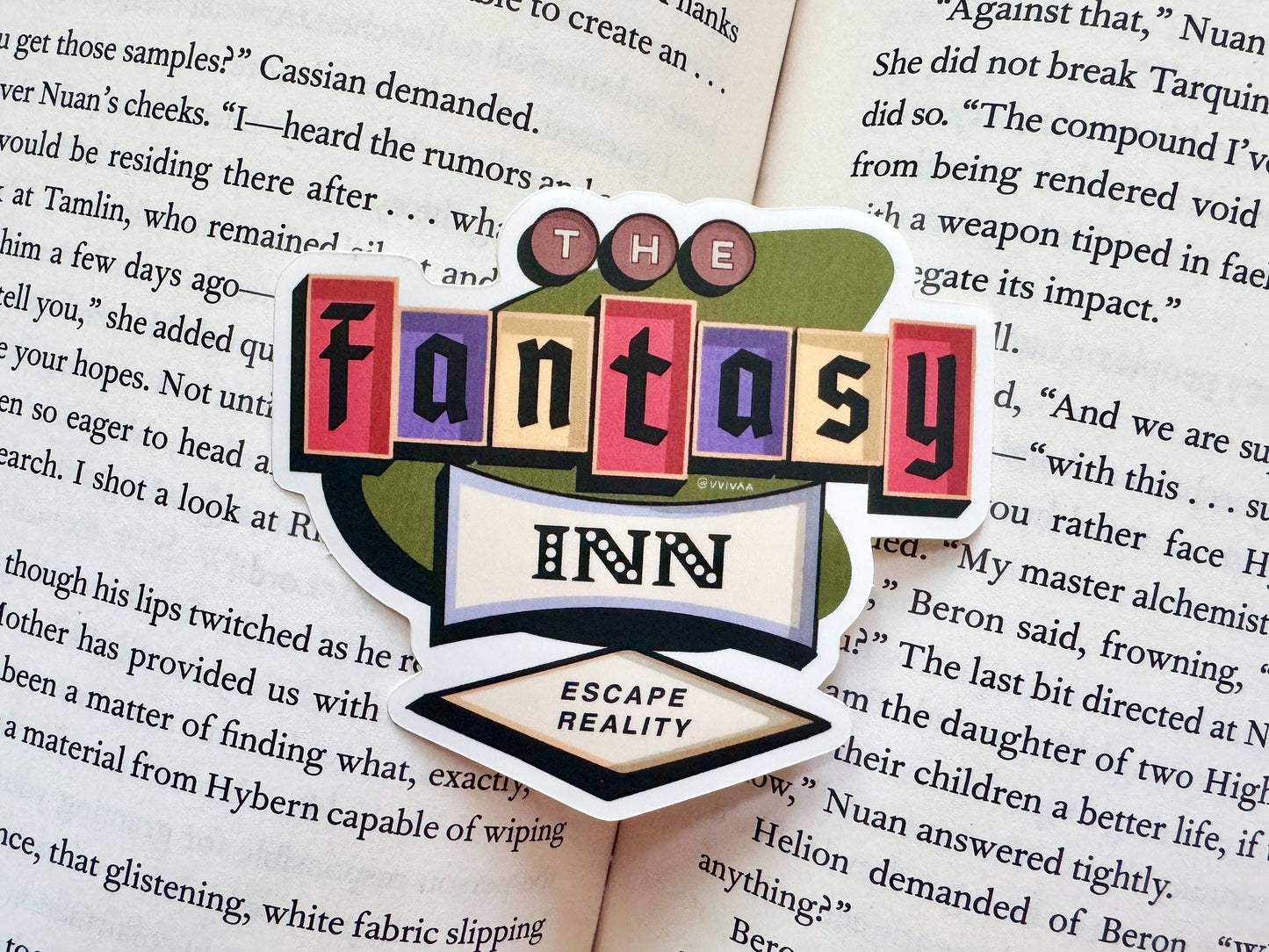 The Fantasy Inn Bookish Motel Matte Kindle Sticker