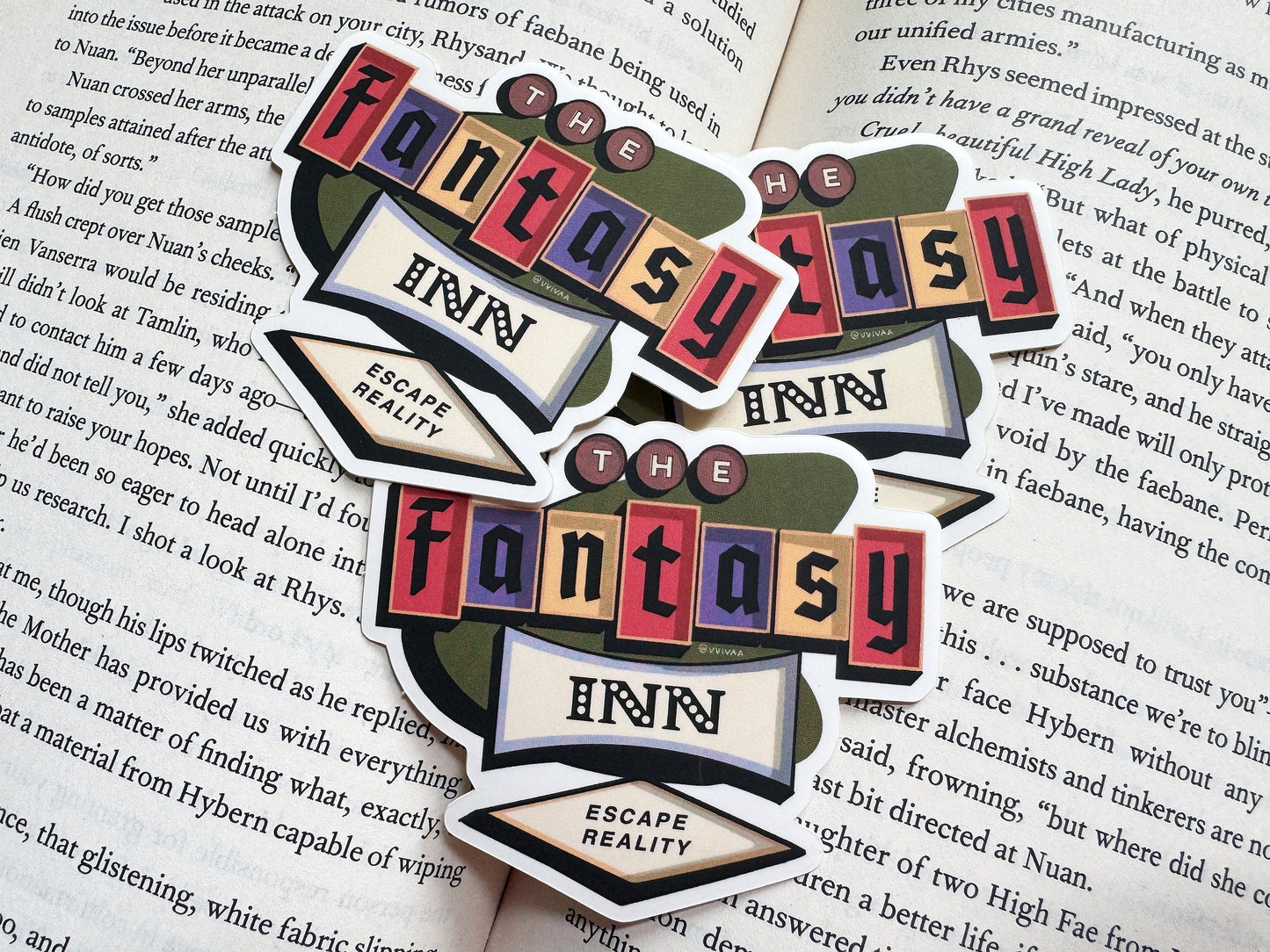 The Fantasy Inn Bookish Motel Matte Kindle Sticker