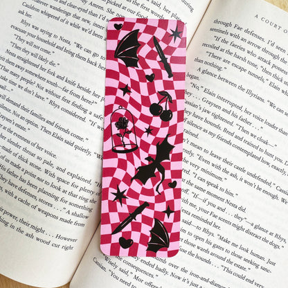 The Romantasy Motel Bookmark, Gift for Book Lovers, Retro and Groovy Design
