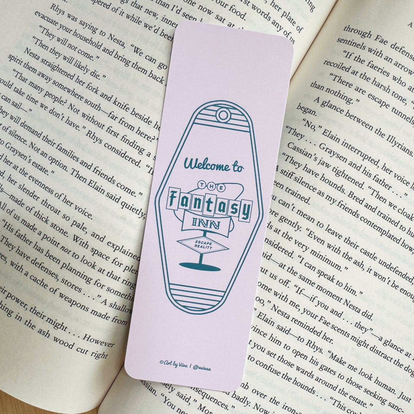The Fantasy Inn Bookmark - Book Genre Retro Signs Collection | Bookish Motel Bookmarks