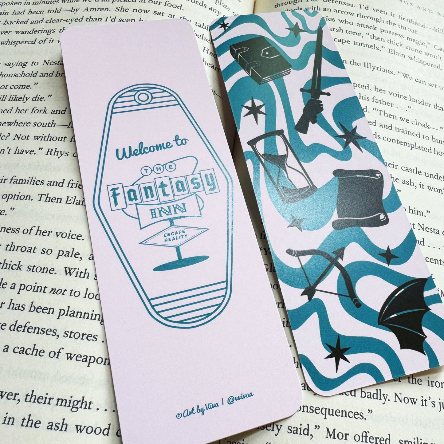 The Fantasy Inn Bookmark - Book Genre Retro Signs Collection | Bookish Motel Bookmarks