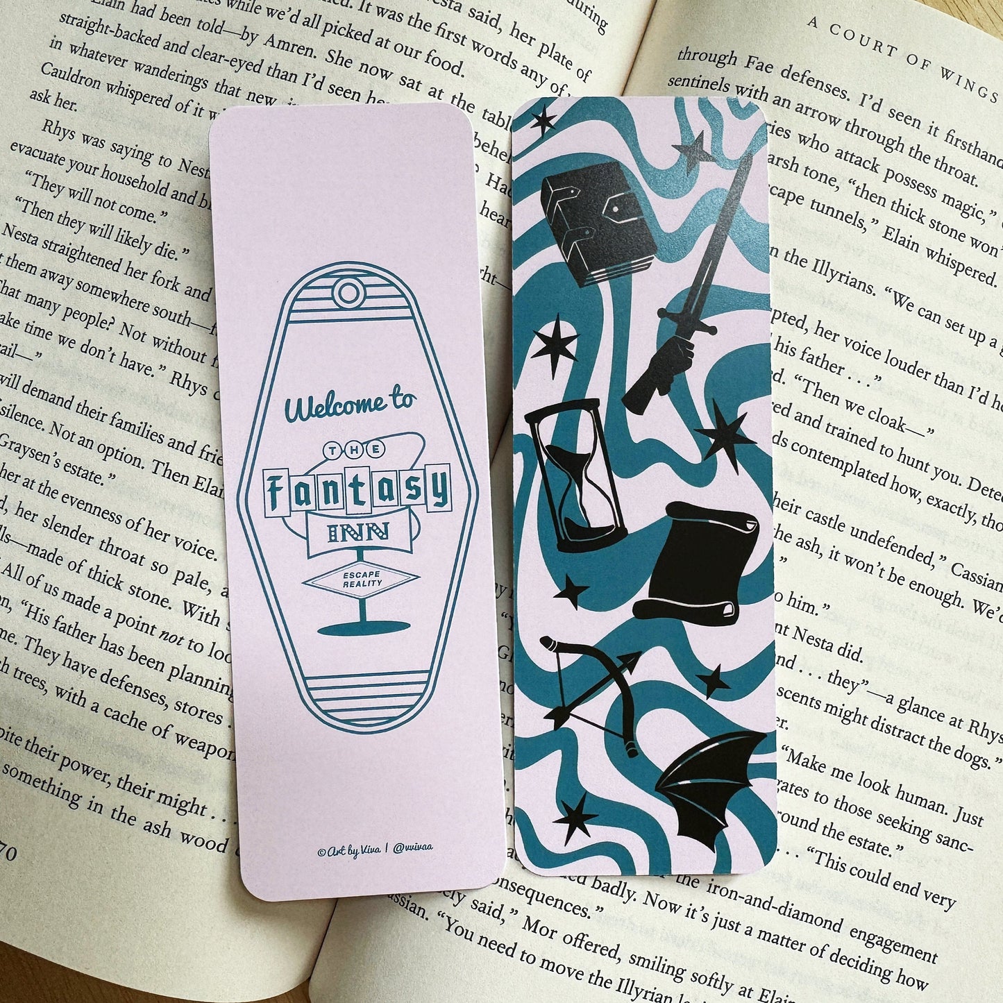 The Fantasy Inn Bookmark - Book Genre Retro Signs Collection | Bookish Motel Bookmarks