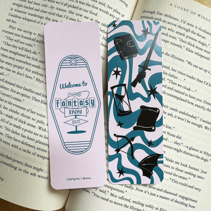 The Fantasy Inn Bookmark - Book Genre Retro Signs Collection | Bookish Motel Bookmarks