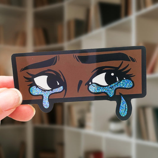 Fangirl Tears  Glossy, Glitter Kindle Sticker