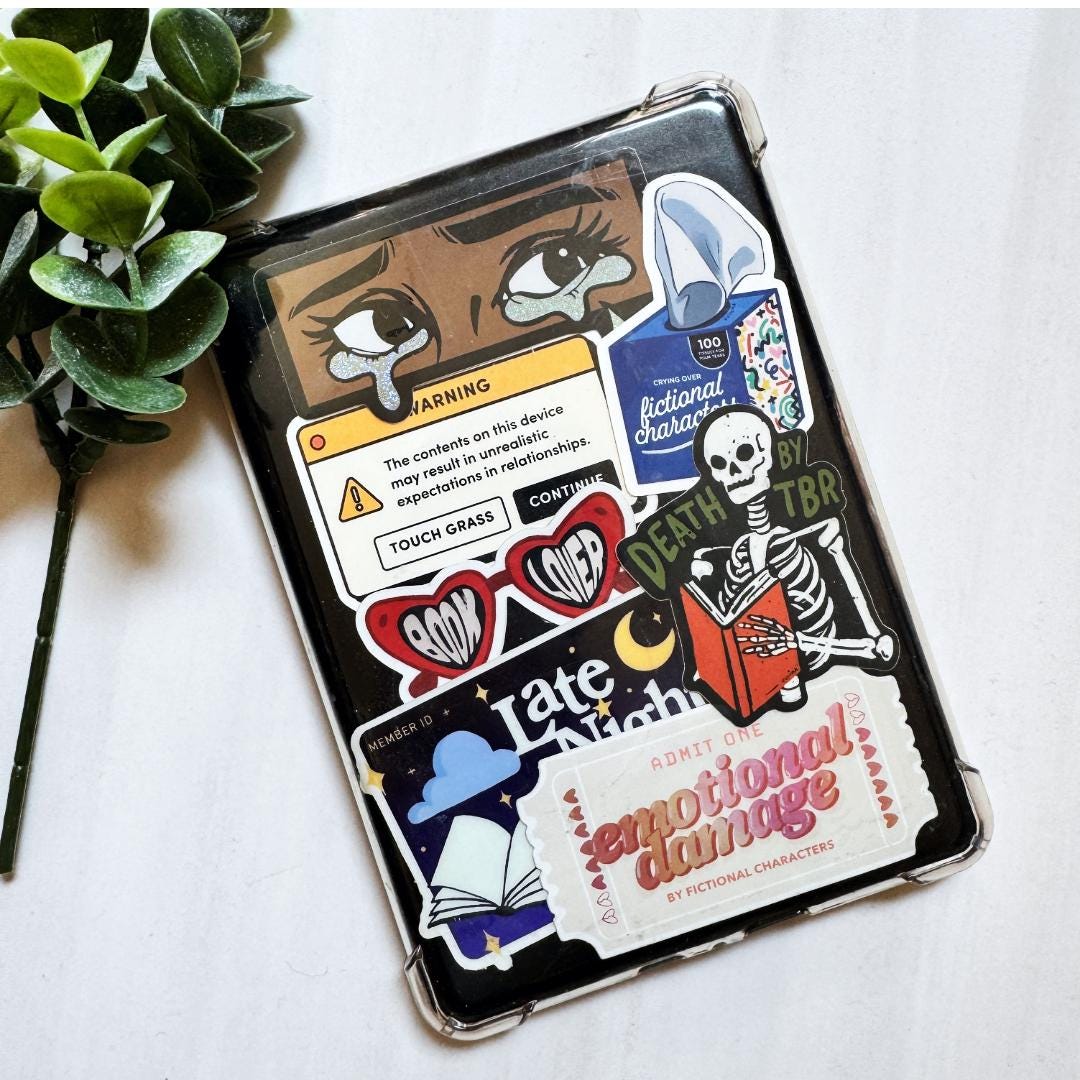 Book Lover Matte Kindle Stickers for Readers