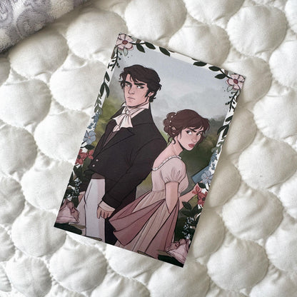 Pride and Prejudice 4x6 Art Print – Elizabeth Bennet & Mr. Darcy – Jane Austen Wall Decor