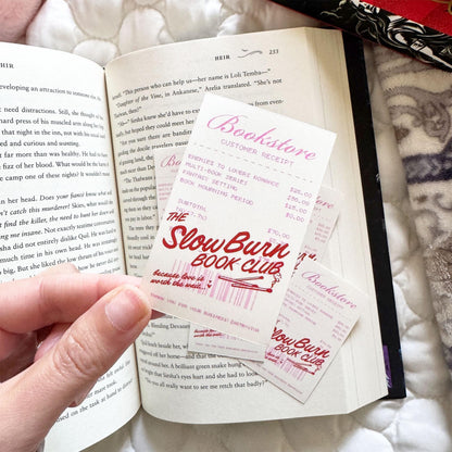 Slow Burn Book Club Customer Receipt Bookish Stickers