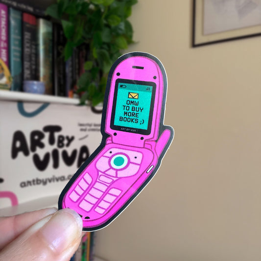 OMW To Buy Books Flip Phone Bookish Sticker