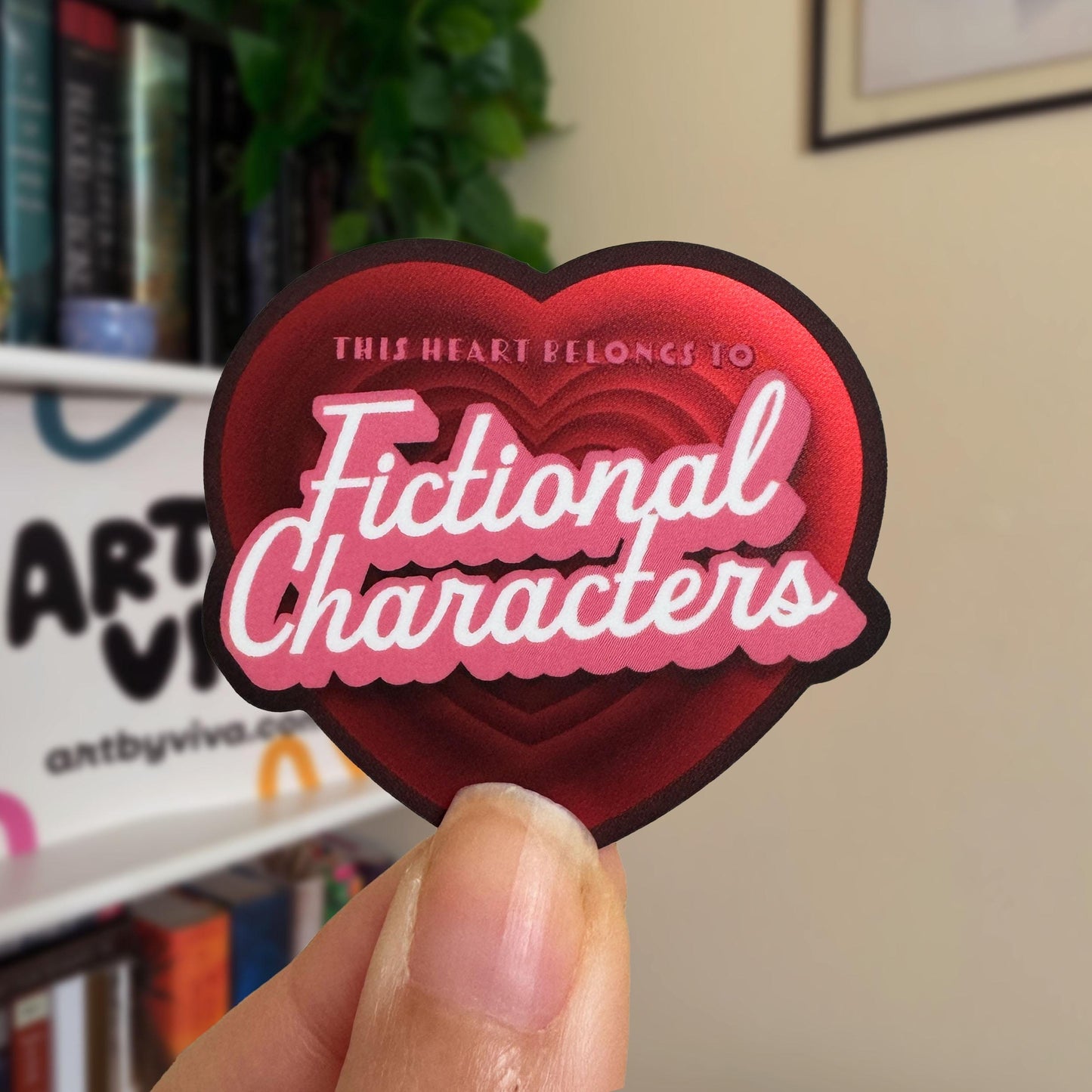 This Heart Belongs to Fictional Characters Sticker Bookish Kindle Sticker