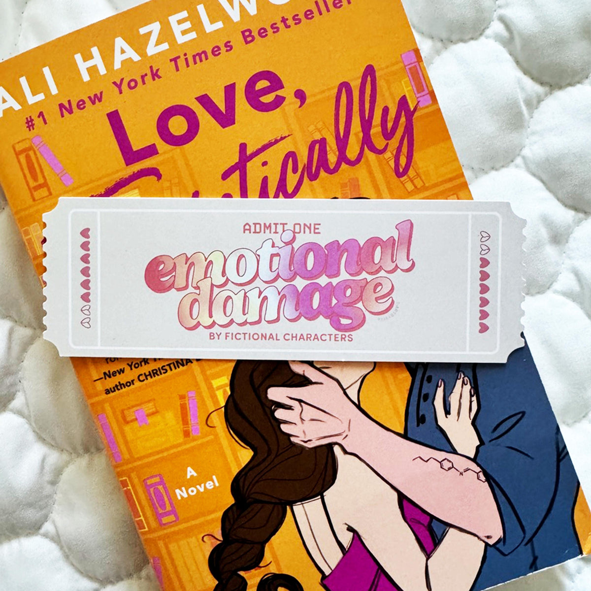 Ticket to Emotional Damage by Fictional Characters Die-Cut Bookmark
