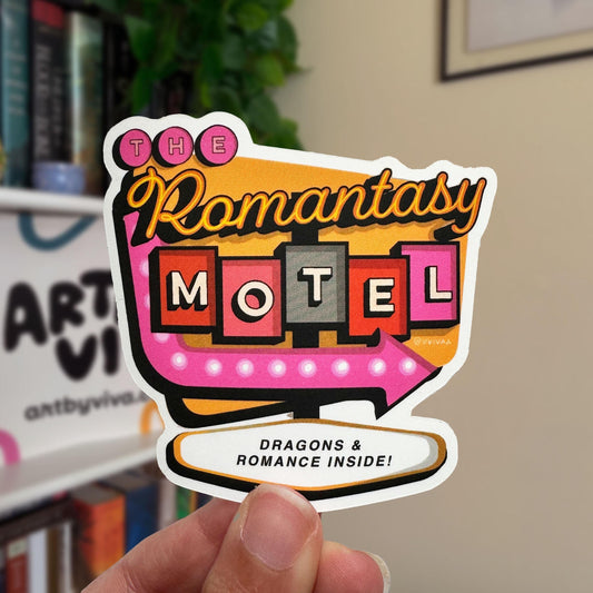The Romantasy Motel Bookish Kindle Sticker, Gift for Book Lovers and Romance Readers, Cute book stickers for kindle