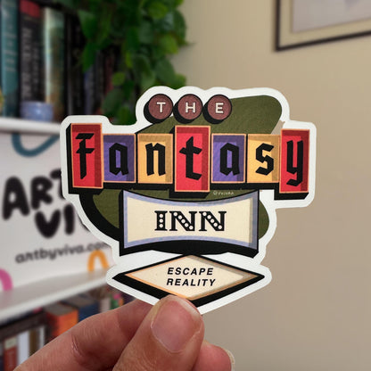 The Fantasy Inn Bookish Motel Matte Kindle Sticker