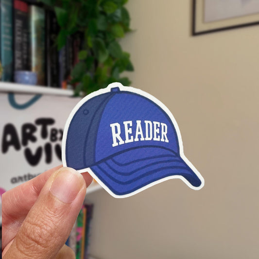 Reader Hat Bookish Kindle or Laptop Sticker for Book Lovers, Cute book stickers for kindle