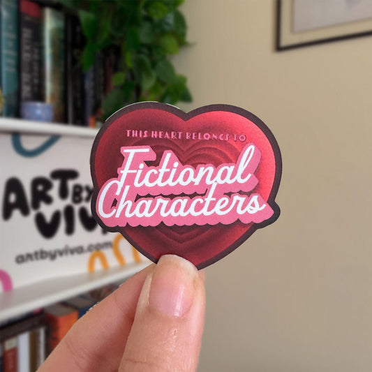 This Heart Belongs to Fictional Characters Sticker Bookish Kindle Sticker