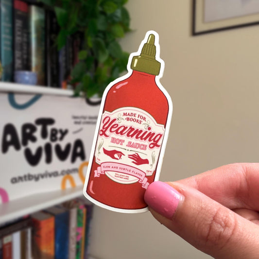 Yearning Spicy Hot Sauce Bookish Sticker, Funny Kindle Sticker for Romance Readers, Kindle Sticker, Cute Book Lover Sticker