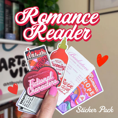 Romance Reader Sticker Bundle, Bookish Kindle Sticker Bundle